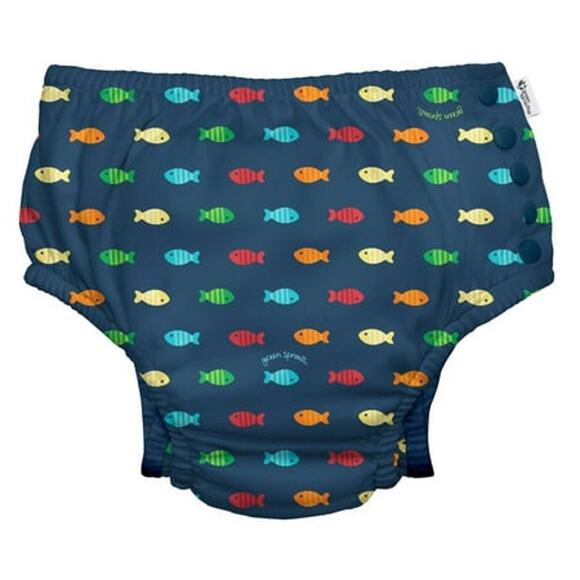 Green Sprouts Baby Eco Snap Swim Diaper Boys Size 6 M0 10-18 lb Navy Fish NWT - Picture 1 of 2